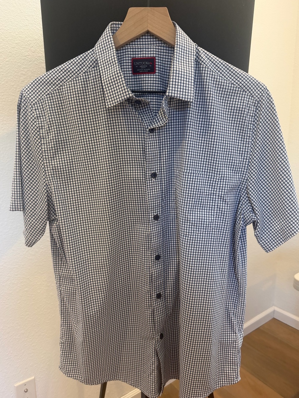 UNTUCKit Medium Slim Fit Navy Check Shirt